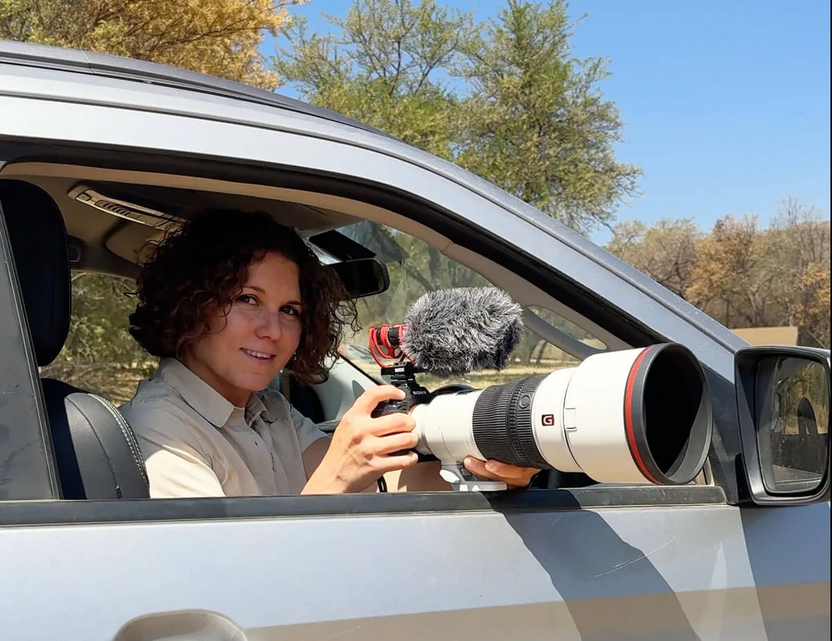 Gimbal vidéo pour tournage animalier en véhicule safari